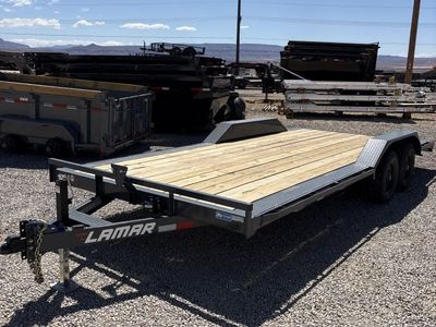 8.5x20 Lamar CC Wide Body w/ Drive Over Fenders Flatbed Car Hauler Trailer - 10K GVWR -