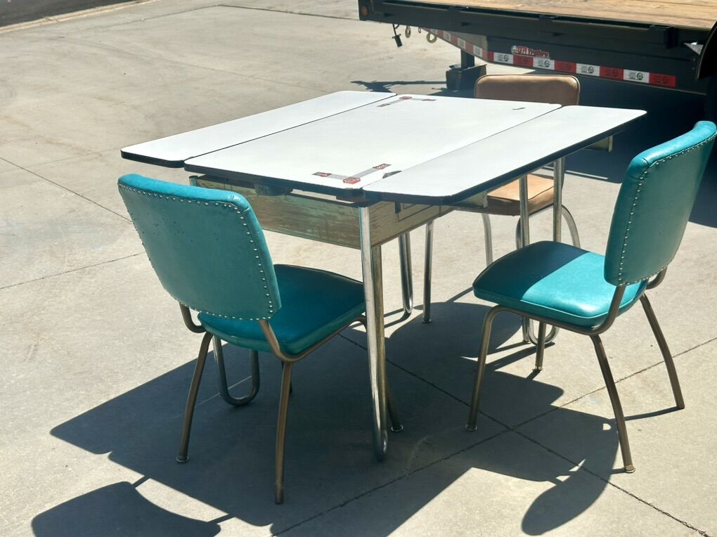 Vintage White Oak Table With Porcelain Top