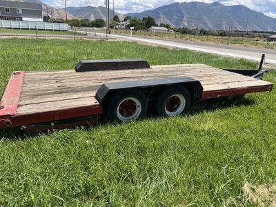 Dual Axle Flatbed Utility Trailer with Wooden Deck. 7 x 15