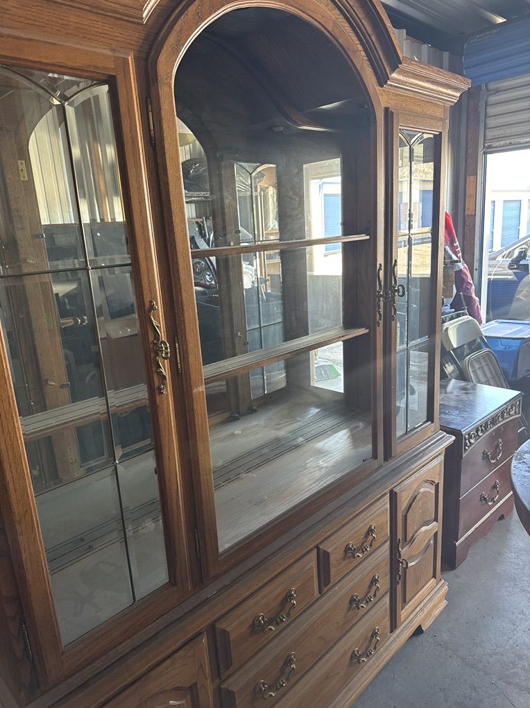 Solid Oak China Hutch