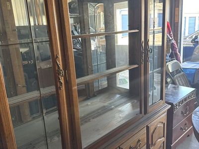 Solid Oak China Hutch