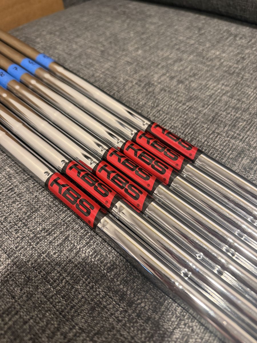 KBS Tour 120S Stiff Iron Shaft Set 5-PW, AW 7pc - 0.355T Taper Tip Pulls