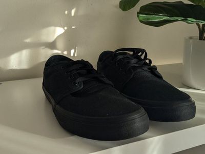Black shoes canvas slip-ons (Shoes for Crews/Vans)
