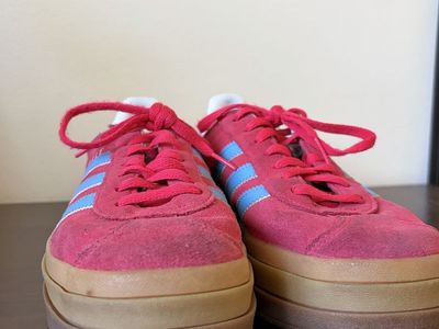 Adidas Gazelle Bold Pink/Blue Platform Sneakers Women's US 8.5 Suede