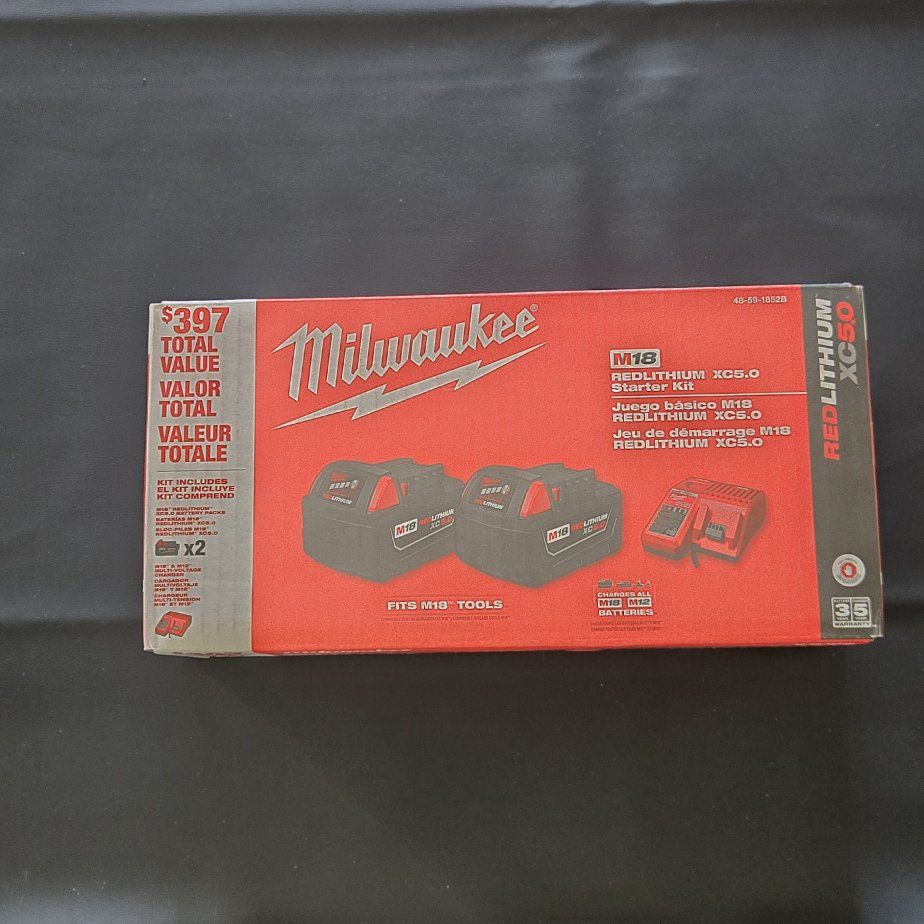 milwaukee 5.0 batteries plus charger
