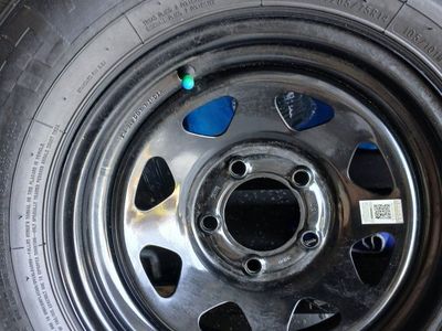 Trailer King RST+ ST205/75R14 Radial Trailer Tire Mounted on Black Steel Wheel
