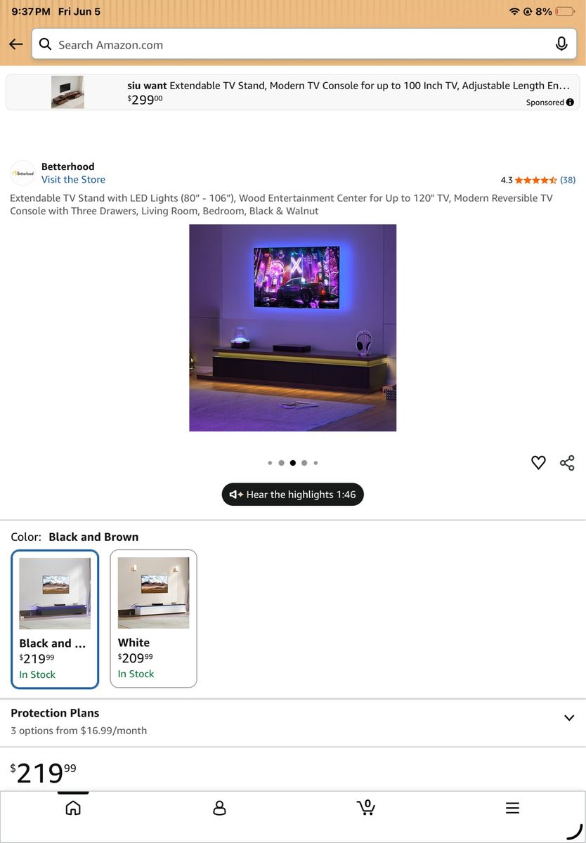 Extendable tv stand