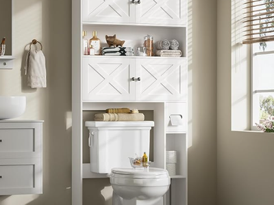 Halitaa Over The Toilet Storage Cabinet, Farmhouse Storage Cabinet