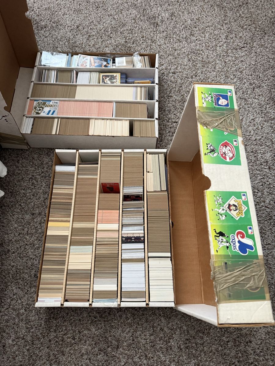 Huge Lot of Vintage Baseball Cards (1982-1990) - Includes Football & Hockey - Perfect for Set Builders