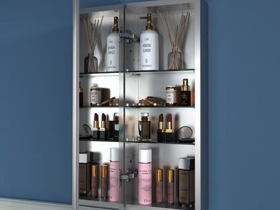 Surface/Recessed Mount Aluminum Bathroom Medicine Cabinet w/ Mirror