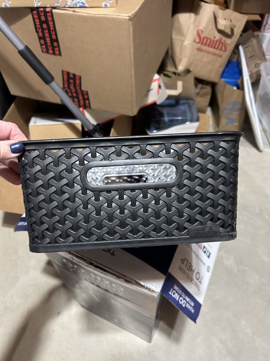 Set of 6 Room Essentials Woven Y Black Basket Med