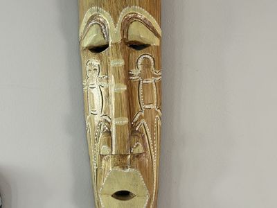 Hand-Carved African Style Wooden Tribal Masks