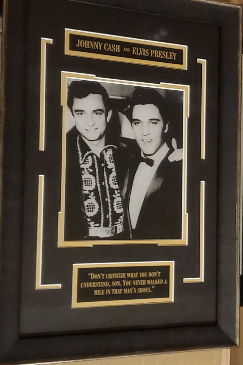 NEW - Johnny Cash and Elvis Presley Framed Photo Print Quote Display