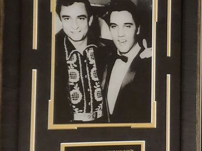NEW - Johnny Cash and Elvis Presley Framed Photo Print Quote Display