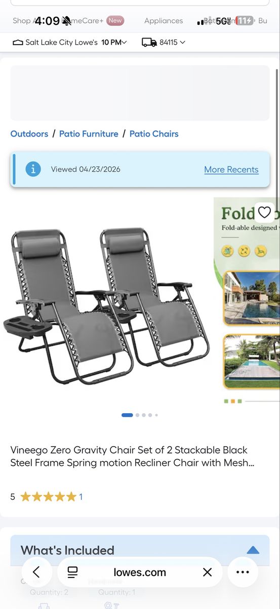 Outdoor chair set of 2