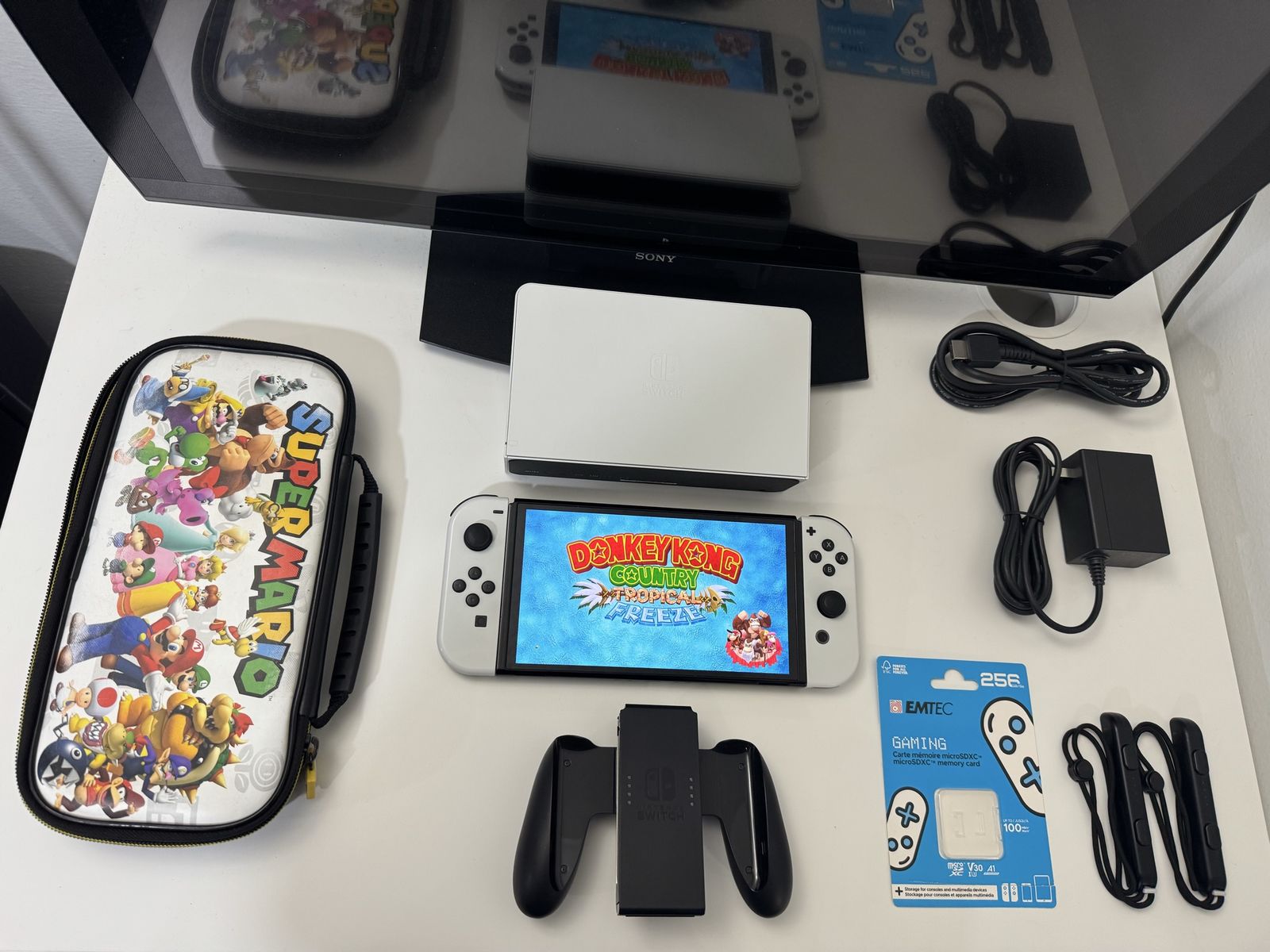 Nintendo Switch Oled Zelda Modded 256gb W/ Games