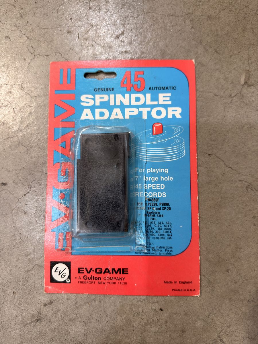 EV-GAME Genuine Automatic 45 Spindle Adaptor for 7" 45 RPM Records - Vintage