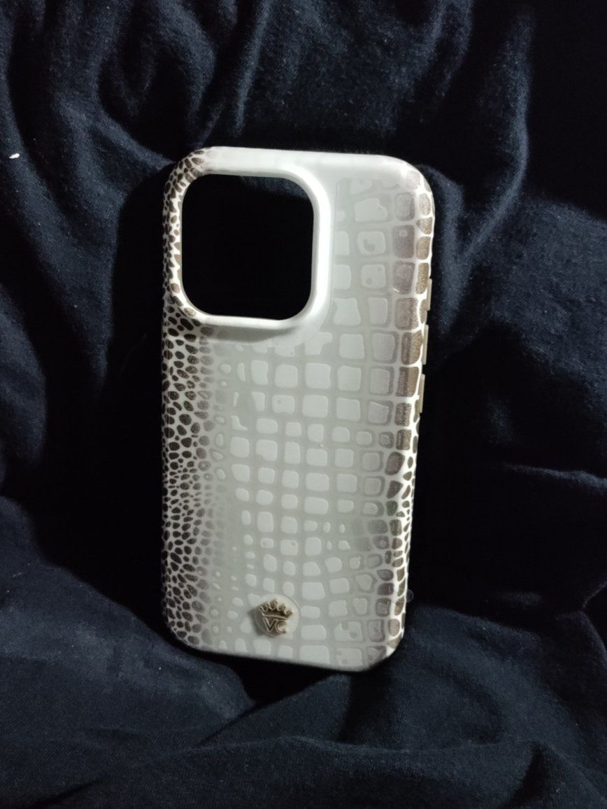 Velvet Caviar iPhone 13 Pro Max Crocodile Pattern Phone Case White/Brown
