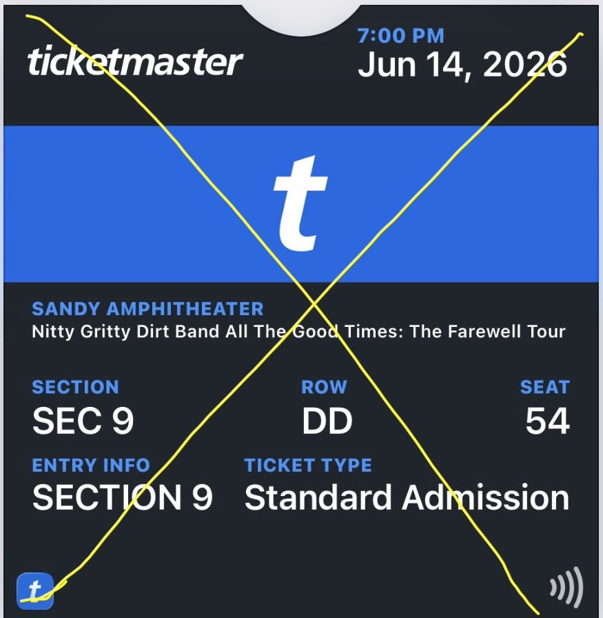Nitty Gritty Dirt Band All The Good Times: The Farewell Tour - 2 Tickets at Sandy Amphitheater
