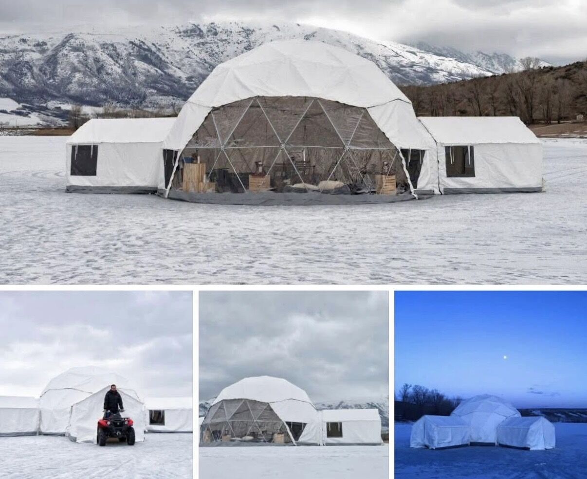 3vital dome tents with stoves and ovens