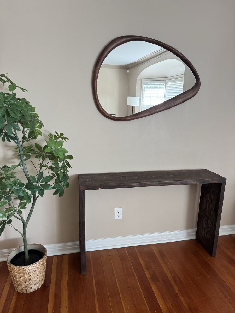 Dark Stained Wood Console Table