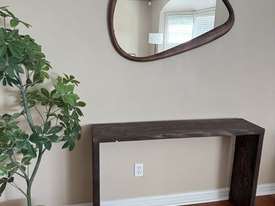 Dark Stained Wood Console Table