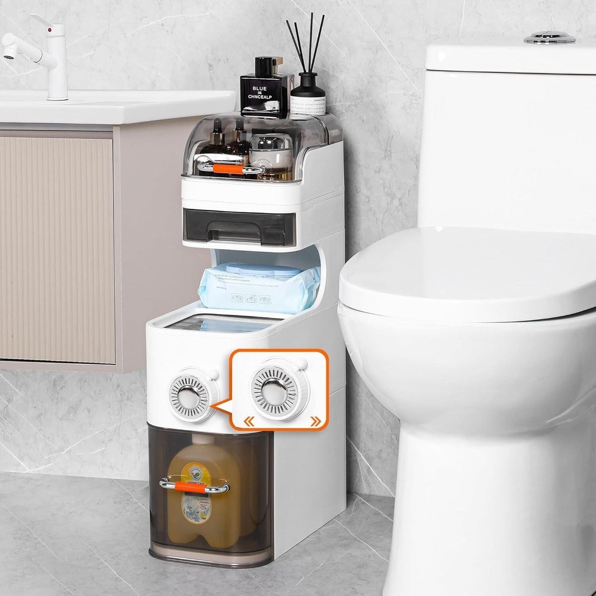 Norastora Slim Bathroom Storage Cabinet