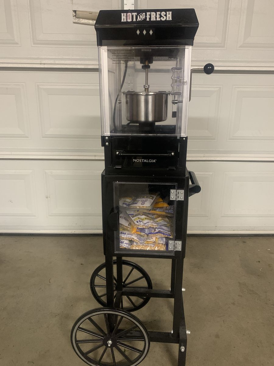 Popcorn Machine With Cart + Supplies -$100
