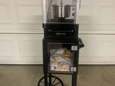 Popcorn Machine With Cart + Supplies -$100