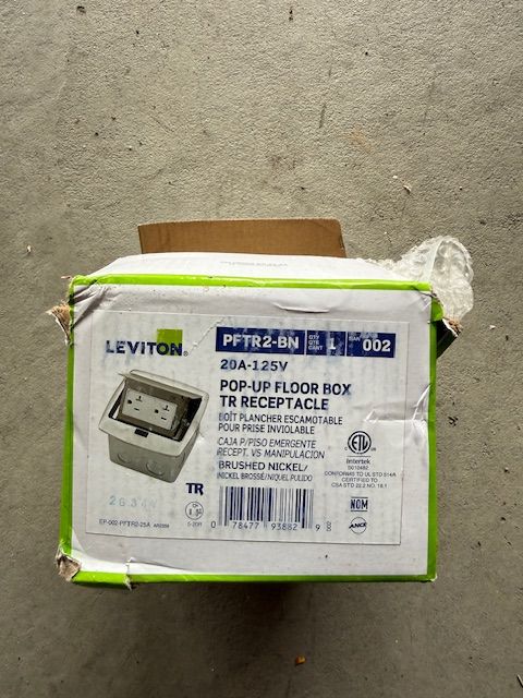 Leviton Pop-Up Floor Box with 20 Amp