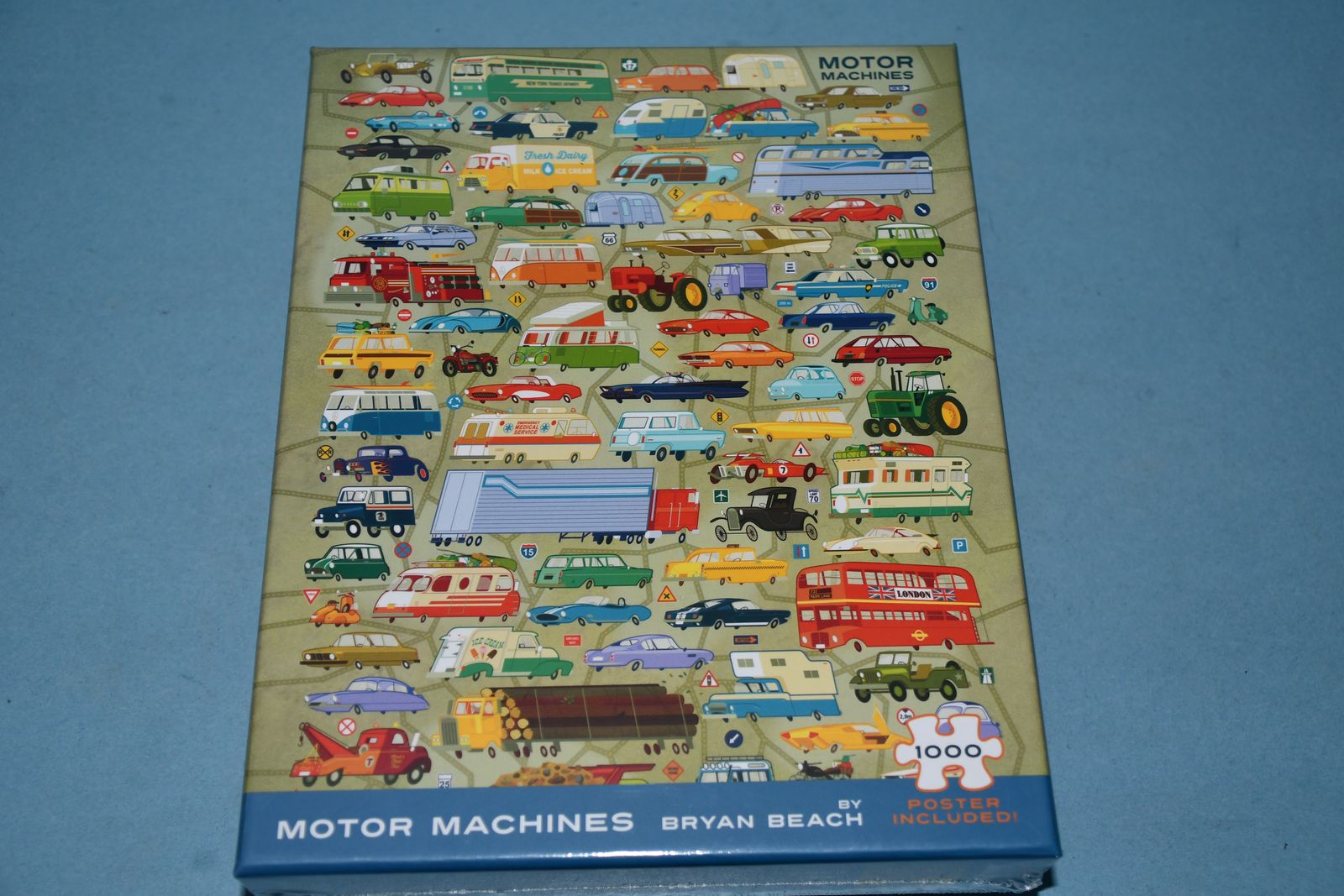 NEW, SEALED "MOTOR MACHINES" 1000 Piece Jigsaw Puzzle ~ CARS, TRUCKS & MORE ~ UNIQUE!