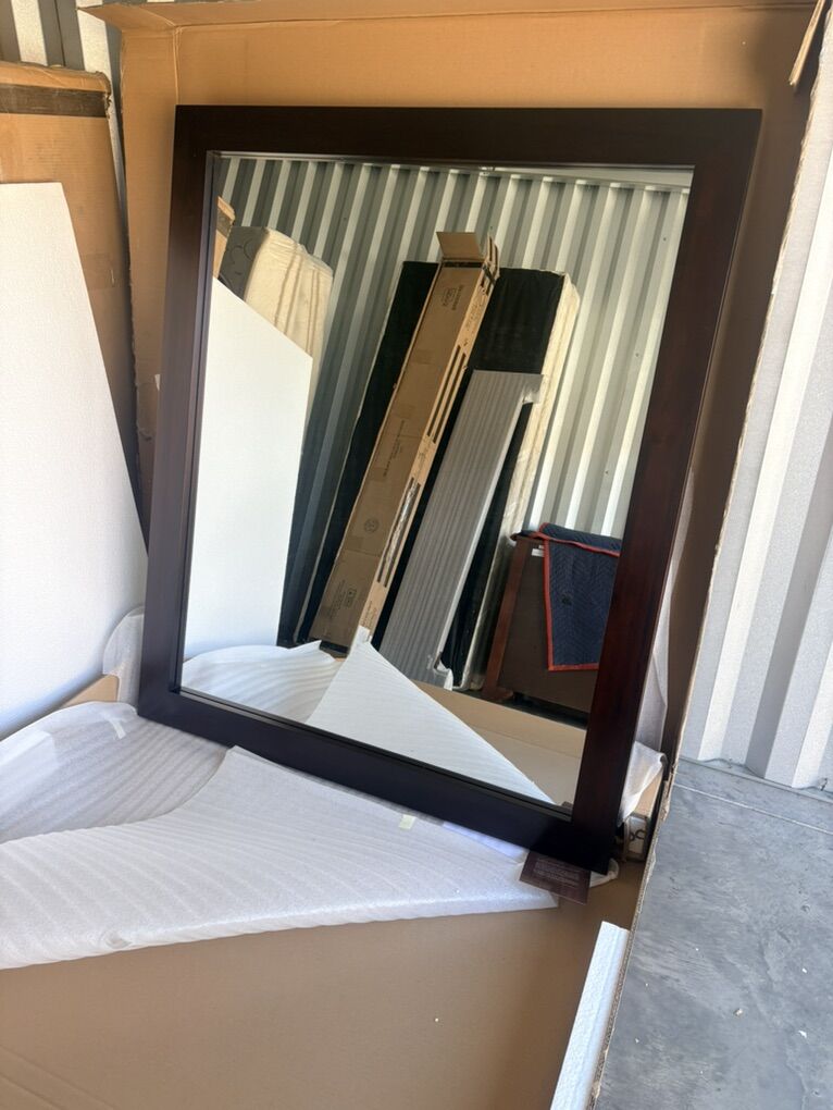 Large Wood Framed Mirror