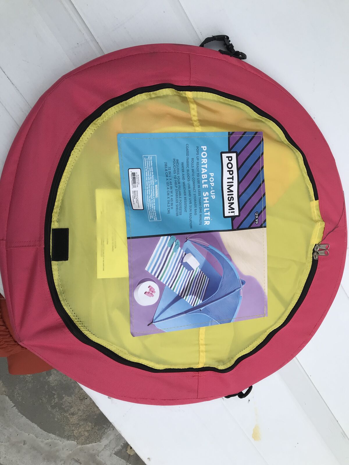 Portable pop-up shelter sets up in less than one minute