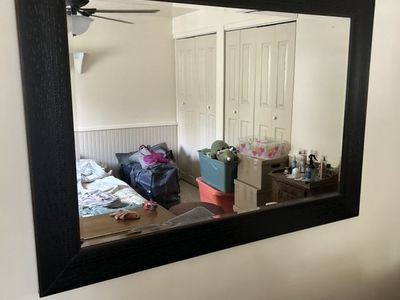 Large Dark Textured Frame Wall Mirror