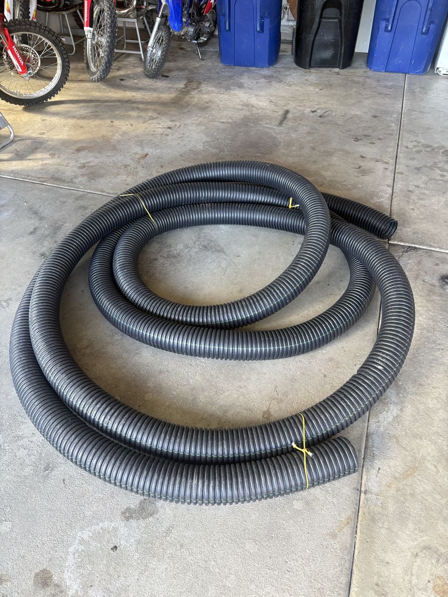 Black Corrugated Drainage Pipe - Flexible Yard and Landscaping Hose.