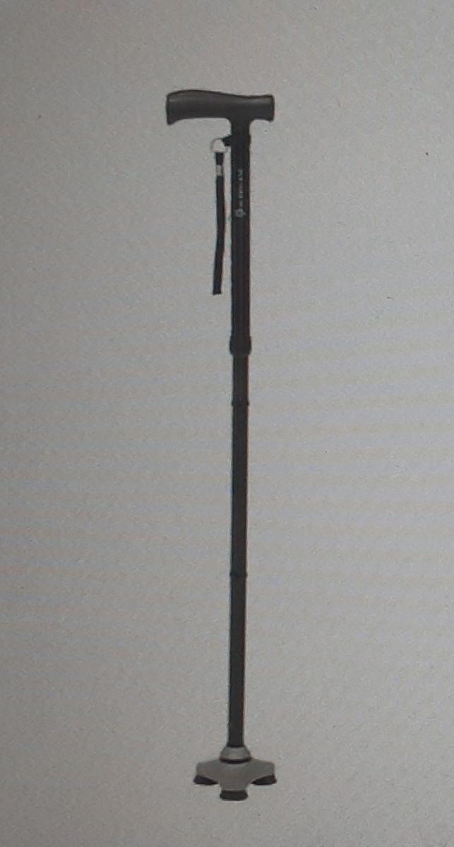 HurryCane Freedom Edition Height Adjustable Folding Walking Cane with T-Handle and 3-Tips Base - 350 lbs Capacity