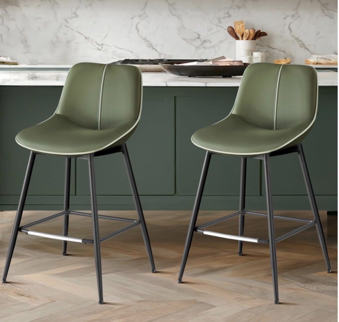 New In Box-Set of 2 beautiful modern green bar stools