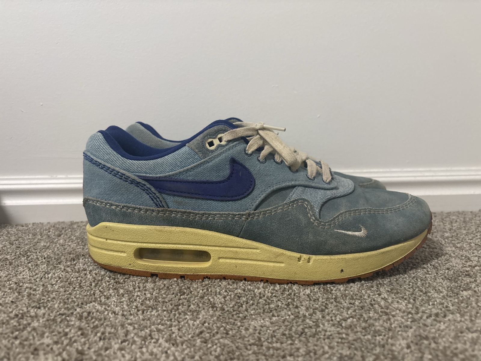 Nike Air Max 1 PRM Dirty Denim Blue Sneakers Men's Size 11
