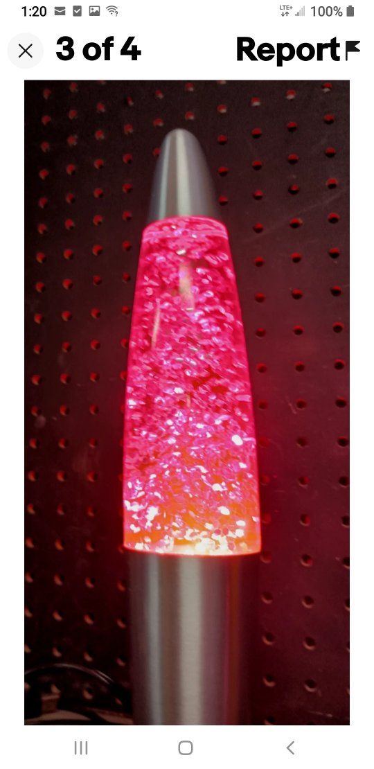 Glitter Lava Lamp, pink w/inline dimmer
