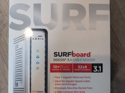ARRIS SURFboard SB8200 DOCSIS 3.1 Cable Modem - 10+ Gbps, Dual 1-Gigabit Ethernet Ports