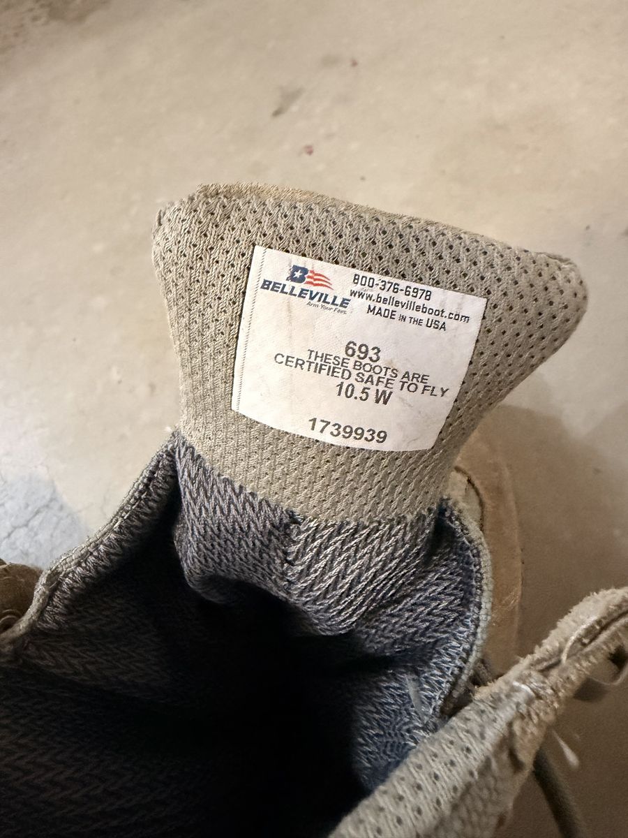 BELLEVILLE 693 GORE-TEX Coyote Brown  Tactical Boots Men's 10.5 W Safe to Fly