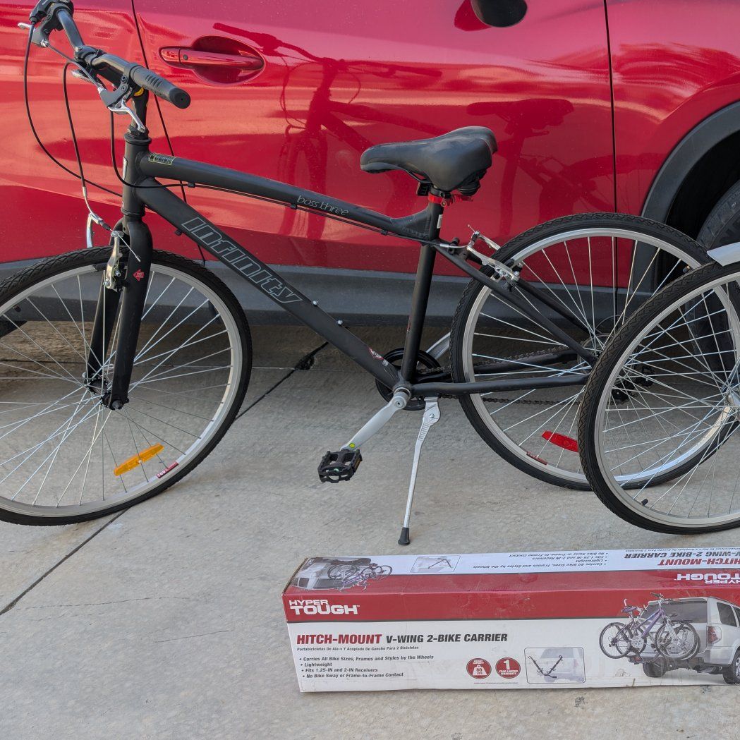 2 adult bikes and hitch mount 2 bike carrier