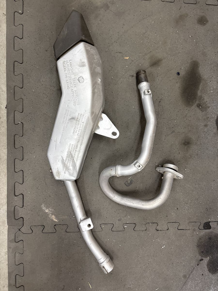 Complete OEM Kawasaki KLX Muffler and Pipe