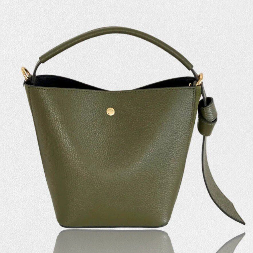 Leather bucket bag