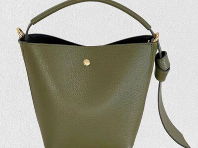 Leather bucket bag