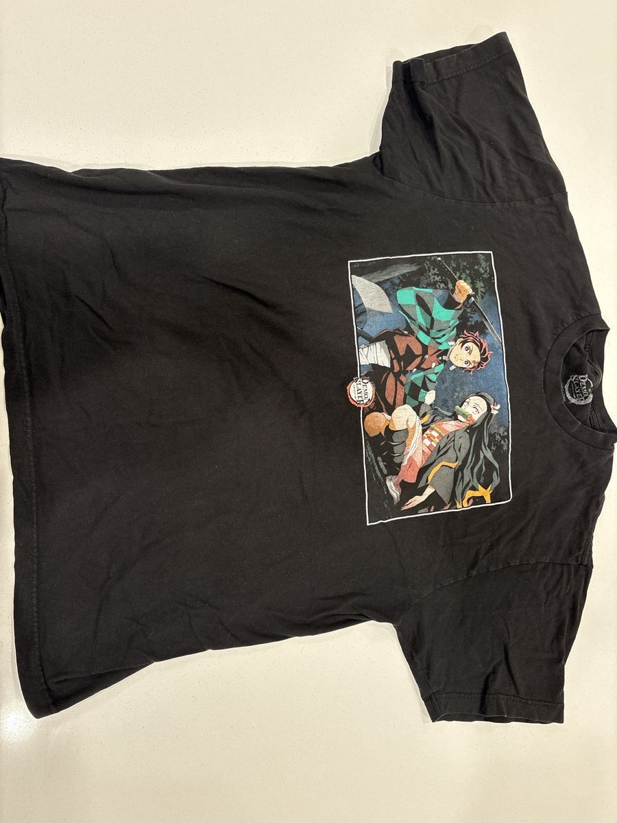 Demon Slayer Tanjiro & Nezuko Graphic T-Shirt Black Men's Size Large
