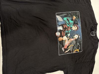 Demon Slayer Tanjiro & Nezuko Graphic T-Shirt Black Men's Size Large