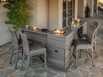 Sunvilla Diego 8-piece Modular Outdoor Patio Bar Set With 2 Fire Towers 2127819 #106753