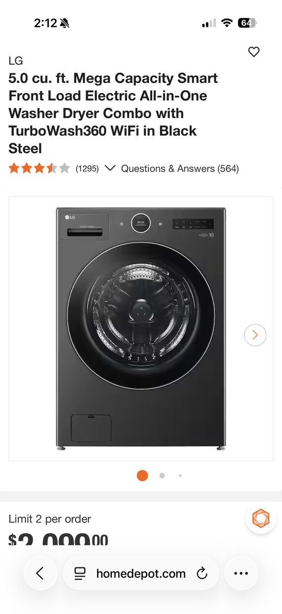 GE all in 1 washer and dryer combo