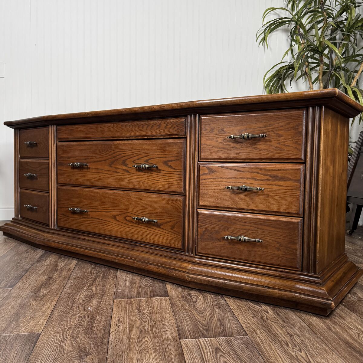 Vintage Large Oak Dresser / Converted RCA Stereo